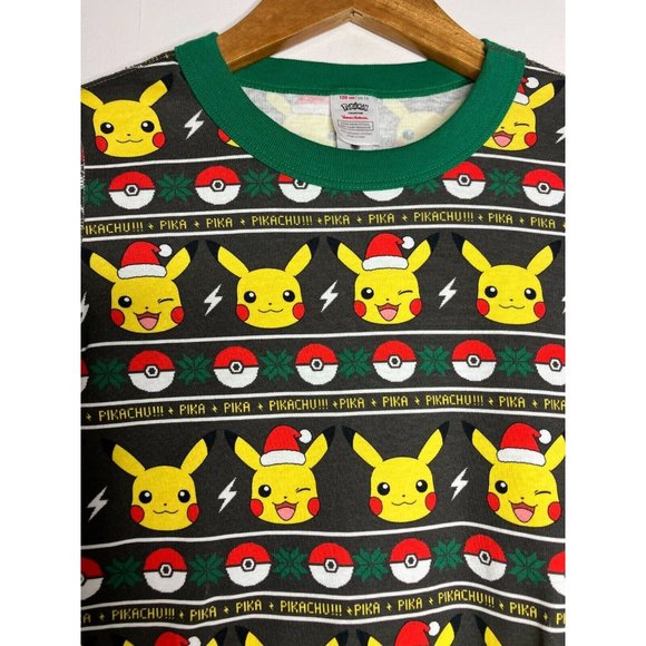 Hanna Andersson Pokemon Pikachu Santa Knit Pajama Top Organic Cotton Kids 12 - Picture 3 of 6